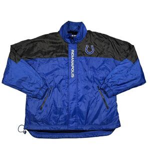 Indianapolis‎ Colts Jacket Men's Large Vintage Game Day Full Zip Coat NFL Blue